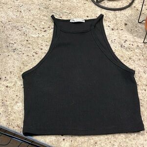black Zara crop tank top